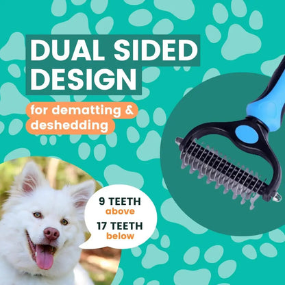Stainless Steel Double-Sided Pet Detangling Comb - 1 PCS Dog & Cat Grooming Shedding Brush, Hair Care Products with Optimal Blade Spacing for Reducing Matting and Fur Removal,Summervibes
