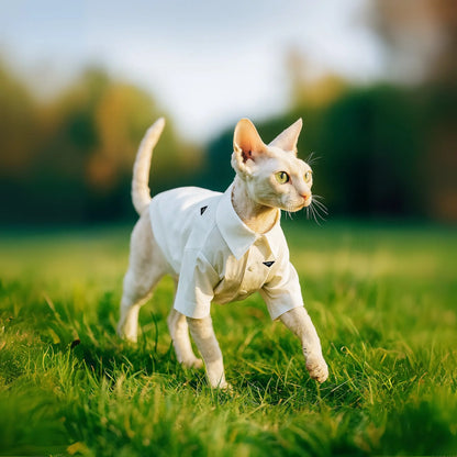 Luxury Pet Dress Shirt for Dogs & Cats White Designer Button-Up Outfit Formal Pet Clothes for Wedding Party Photoshoot Puppy Kitten Fashion Apparel