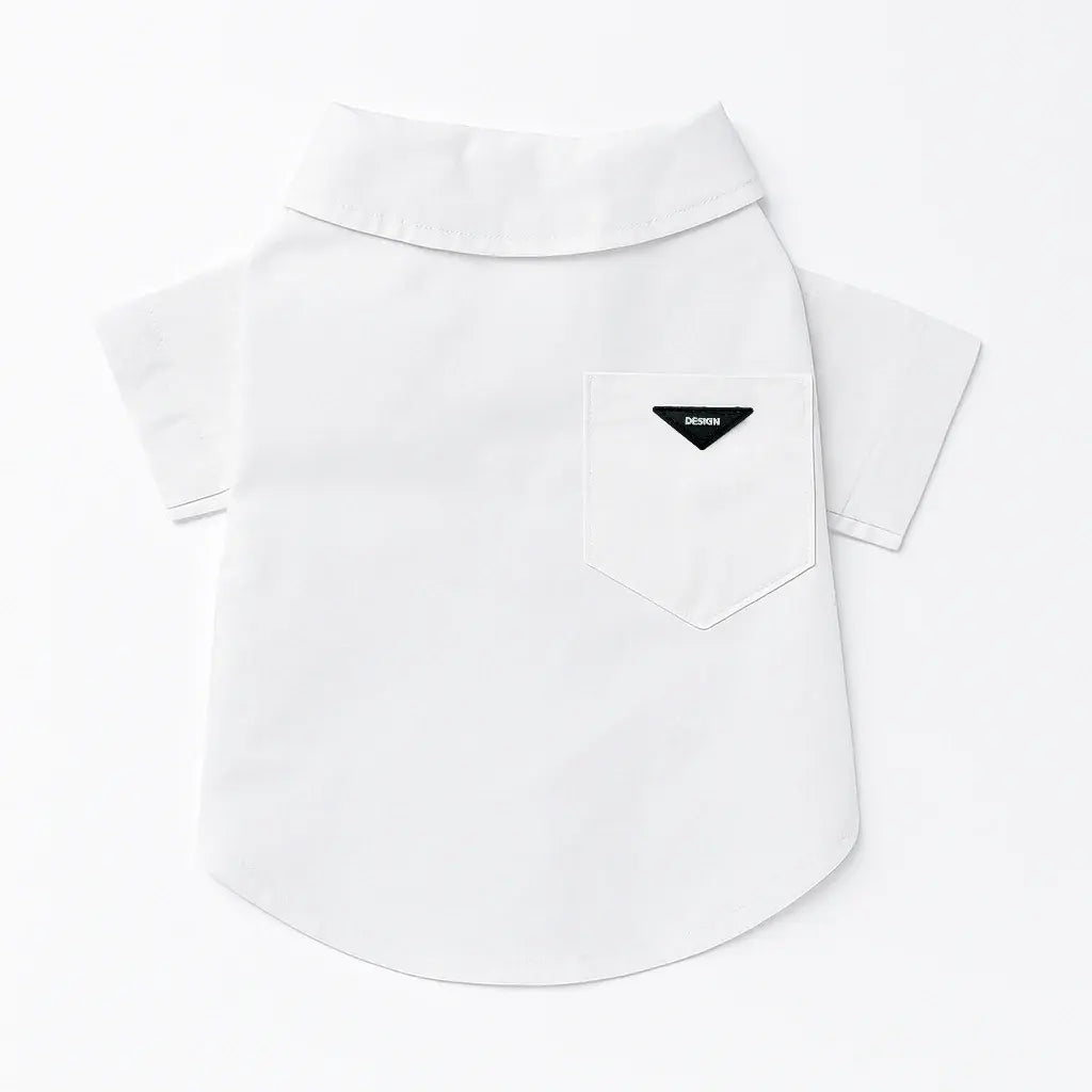 Luxury Pet Dress Shirt for Dogs & Cats White Designer Button-Up Outfit Formal Pet Clothes for Wedding Party Photoshoot Puppy Kitten Fashion Apparel