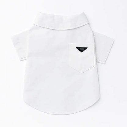 Luxury Pet Dress Shirt for Dogs & Cats White Designer Button-Up Outfit Formal Pet Clothes for Wedding Party Photoshoot Puppy Kitten Fashion Apparel